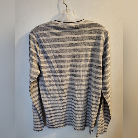 Mexx Metropolitan Grey & White Striped Long Sleeve T-Shirt | Size Medium - Picture 4 of 5